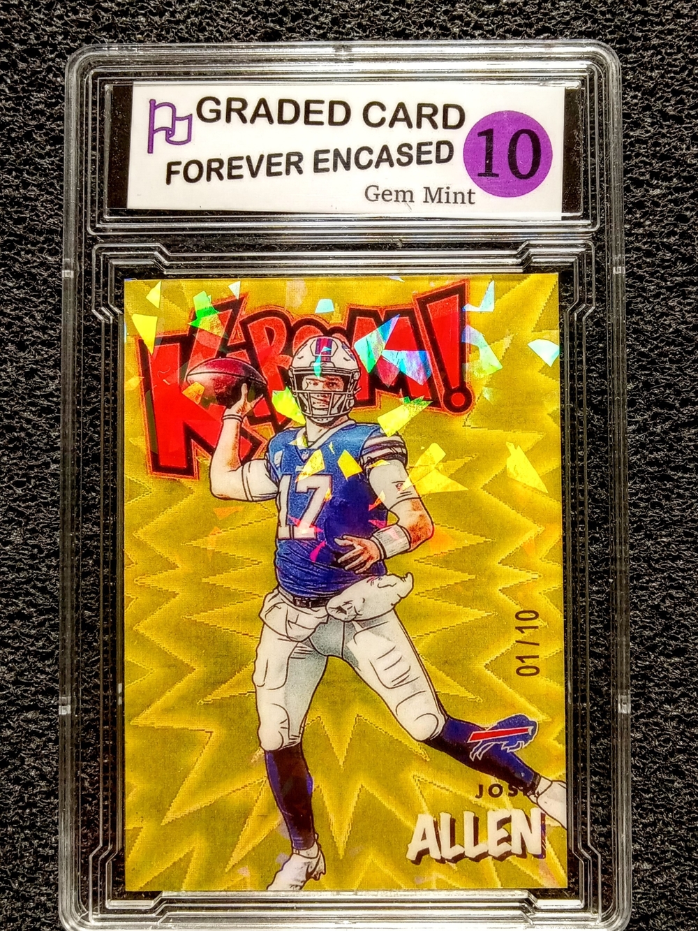 Josh Allen Buffalo Bills MVP Gold Kaboom Cracked Ice Football Card